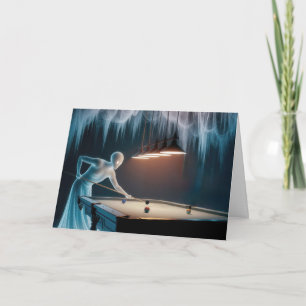 Geburtstagsgeister spielen Pool Karte