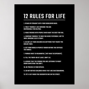 Geburtstagsgeschenk 12 Lebensregeln Poster