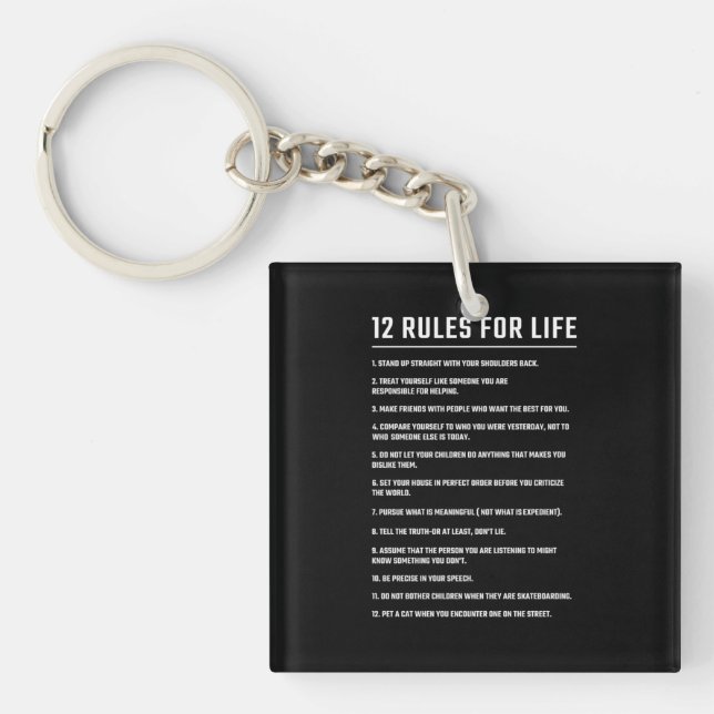Geburtstagsgeschenk 12 Lebensregeln Schlüsselanhänger (Vorderseite)