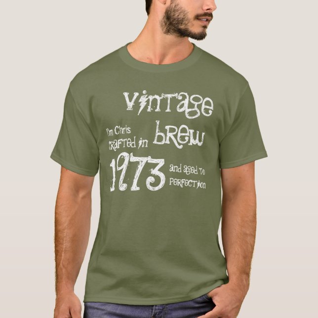 Geburtstagsgeschenk 1973 Vintage Braue T-Shirt (Vorderseite)