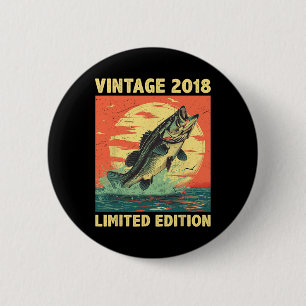 Geburtstagsgeschenk 2018 Angeln Fischer Fisch Gebo Button