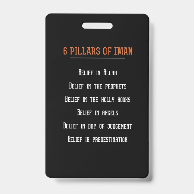 Geburtstagsgeschenk 6 Pilars von Iman Ausweis (Vorderseite)