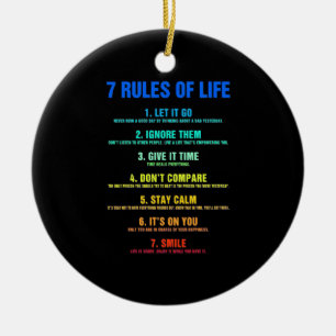 Geburtstagsgeschenk 7 Lebensregeln Keramik Ornament