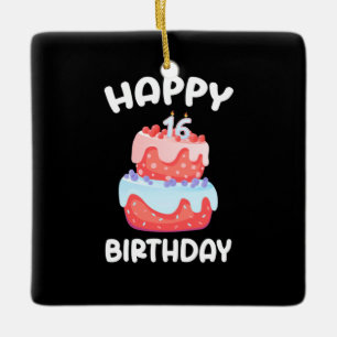 Geburtstagsgeschenk   Alles Gute zum 16. Geburtsta Keramikornament