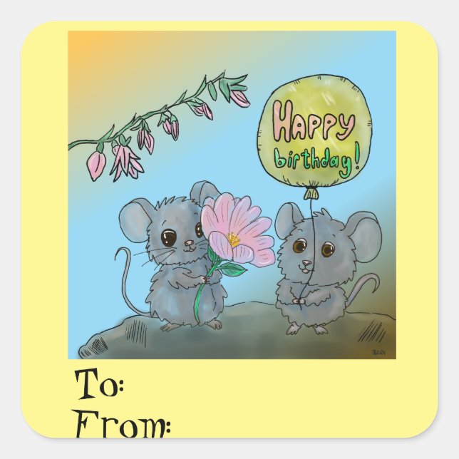 Geburtstagsgeschenk an den Aufkleber (Vorderseite)