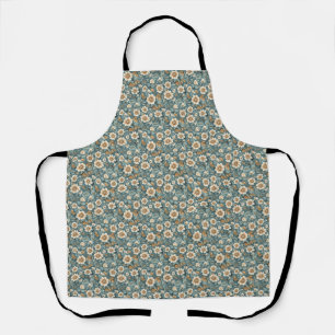 Geburtstagsgeschenk Aquamarines und Beige Blumen Schürze