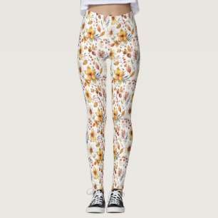 Geburtstagsgeschenk Aquarell Herbstflor Leggings