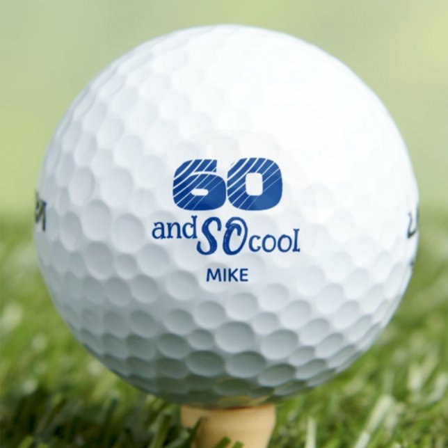 Geburtstagsgeschenk - Blau Cool 60 Jahre Golfball (Von Creator hochgeladen)