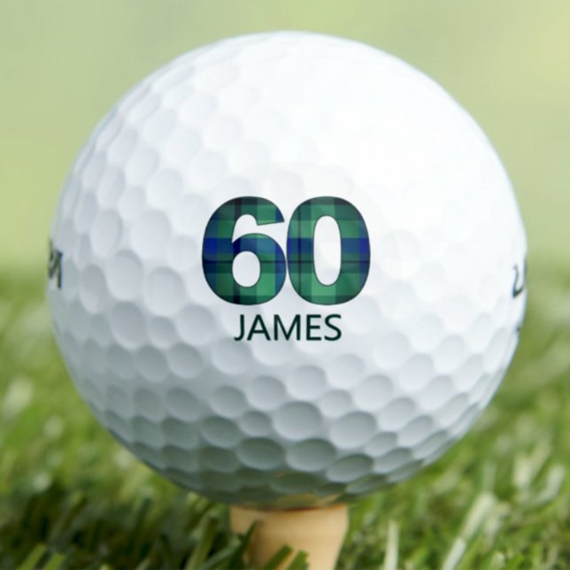 Geburtstagsgeschenk - Blue Green Kariert Golfball (Von Creator hochgeladen)