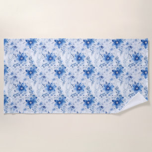 Geburtstagsgeschenk Blumen mit blauen und weißen Strandtuch