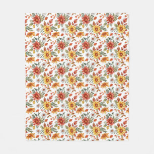 Geburtstagsgeschenk Blumenflora mit Sonnenblumen Fleecedecke