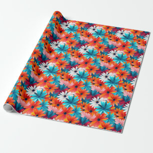 Geburtstagsgeschenk farbenfrohe Blüte Nahtlose Hin Geschenkpapier
