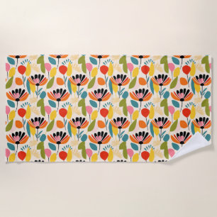 Geburtstagsgeschenk Farbige Blume nahtlos Strandtuch