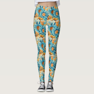 Geburtstagsgeschenk   Farbige Blumen Leggings