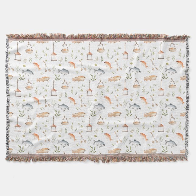 Geburtstagsgeschenk | Fischen mit mir Decke (Vorderseite)
