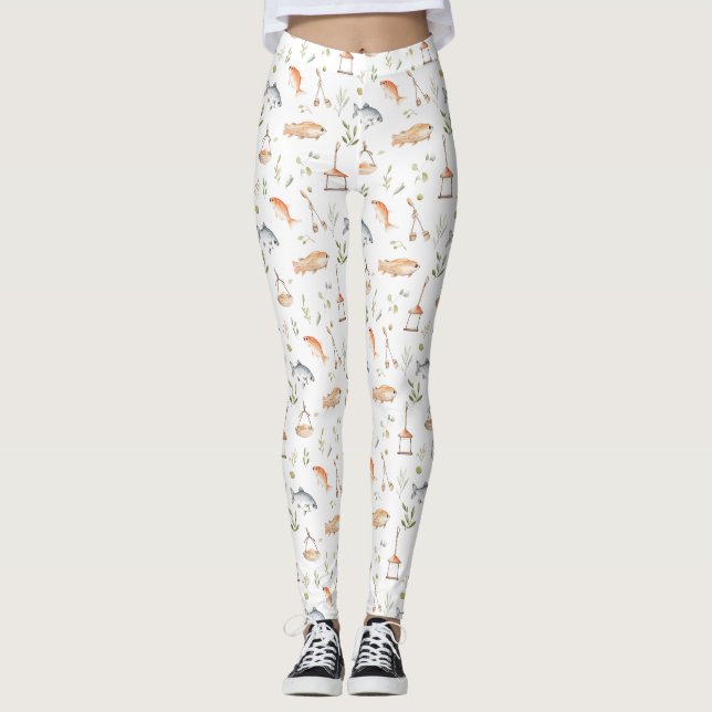 Geburtstagsgeschenk | Fischen mit mir Leggings (Vorderseite)