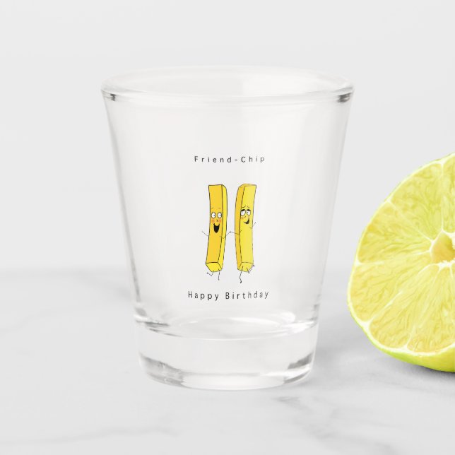 Geburtstagsgeschenk, Freundschaftsgeschenk. Alles  Schnapsglas (Vorderseite)
