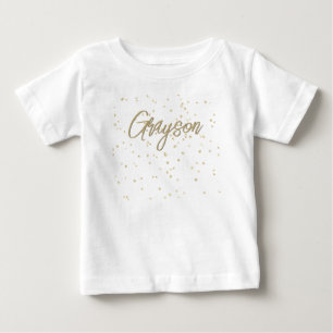 Geburtstagsgeschenk für Jungen in Gold Glitter Nam Baby T-shirt