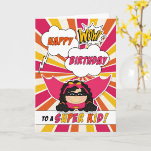 Geburtstagsgeschenk für Mädchen Super Kids Rosa Co Karte