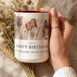 Geburtstagsgeschenk für Mama - Fotocollage zum Auf Zweifarbige Tasse