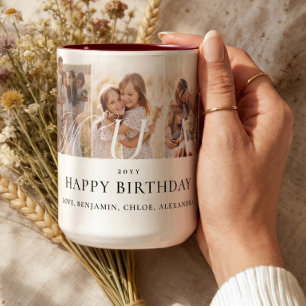 Geburtstagsgeschenk für Mama - Fotocollage zum Auf Zweifarbige Tasse