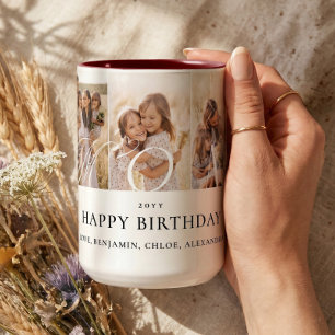 Geburtstagsgeschenk für Mama - Fotocollage zum Auf Zweifarbige Tasse
