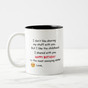 Geburtstagsgeschenk für Schwester - Tasse