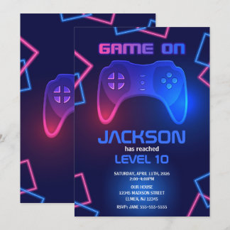 Geburtstagsgeschenk für Teenager-Videospiel-Gamer- Einladung