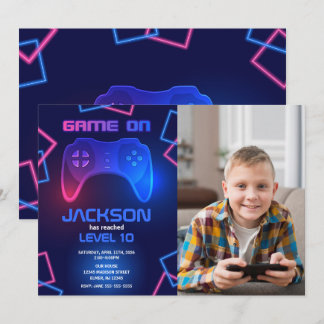 Geburtstagsgeschenk für Teenager-Videospiel-Gamer- Einladung
