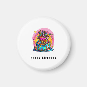 Geburtstagsgeschenk, glücklicher Geburtstag Kuchen Magnet