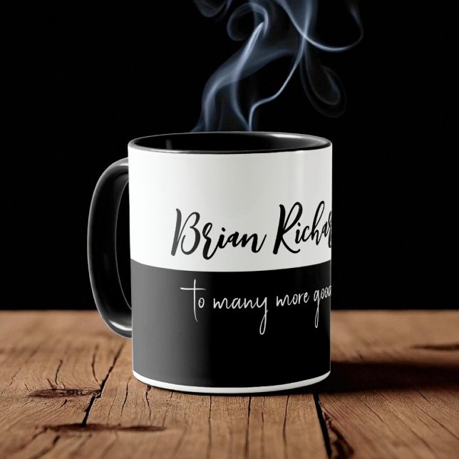Geburtstagsgeschenk halb-schwarz halb-weiß tasse (Von Creator hochgeladen)