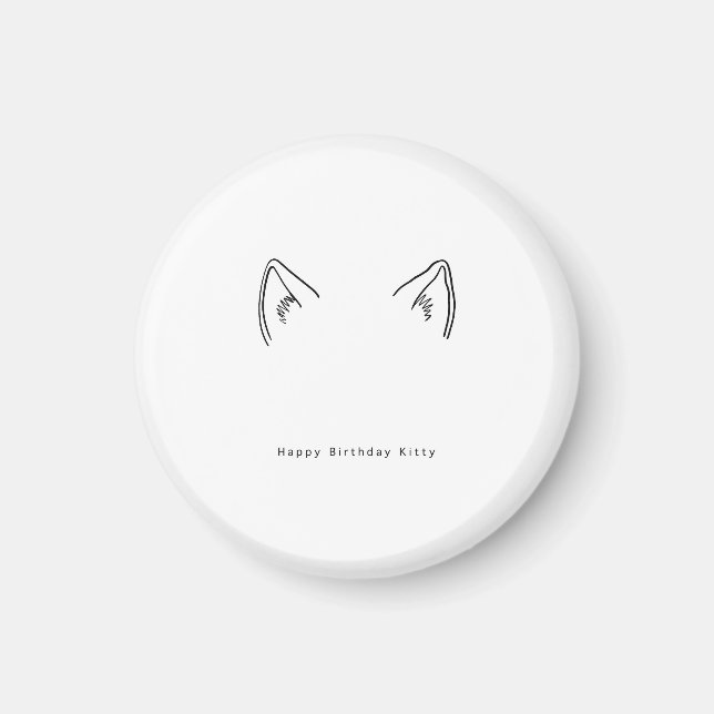 Geburtstagsgeschenk, Happy Birthday Kitty, Katzeng Magnet (Vorne)