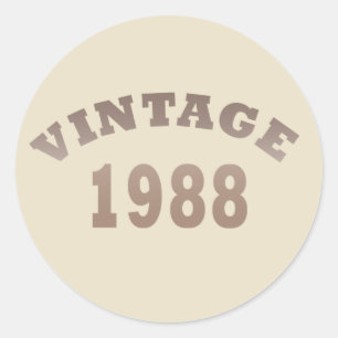 Geburtstagsgeschenk im Stil von 1988 Runder Aufkleber