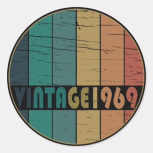 Geburtstagsgeschenk im Vintage-Stil von 1969 Runder Aufkleber