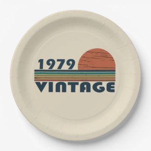Geburtstagsgeschenk im Vintage-Stil von 1979 Pappteller