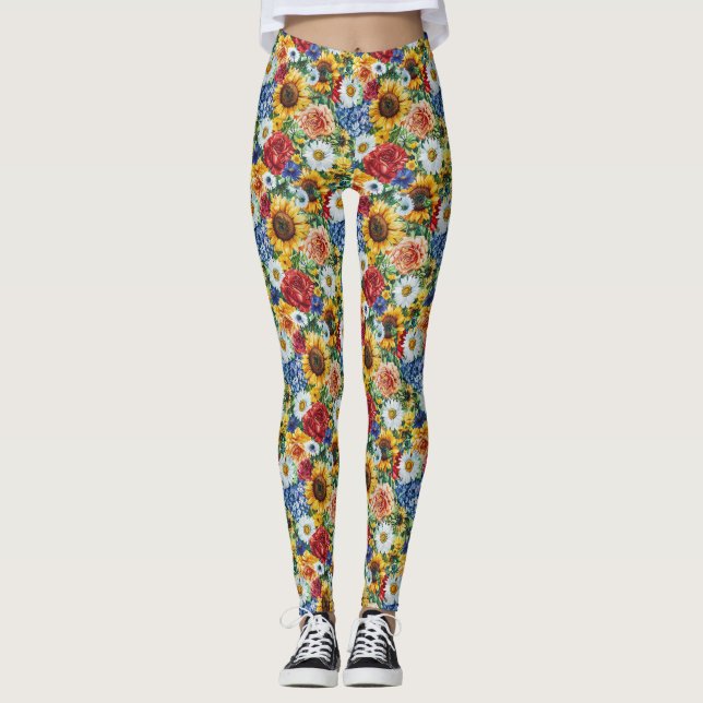 Geburtstagsgeschenk | Lebhafte Blumenarrangements Leggings (Vorderseite)