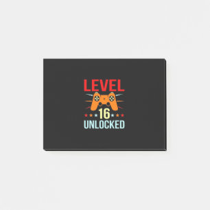 Geburtstagsgeschenk   Level 16 Unlock Gamer Post-it Klebezettel