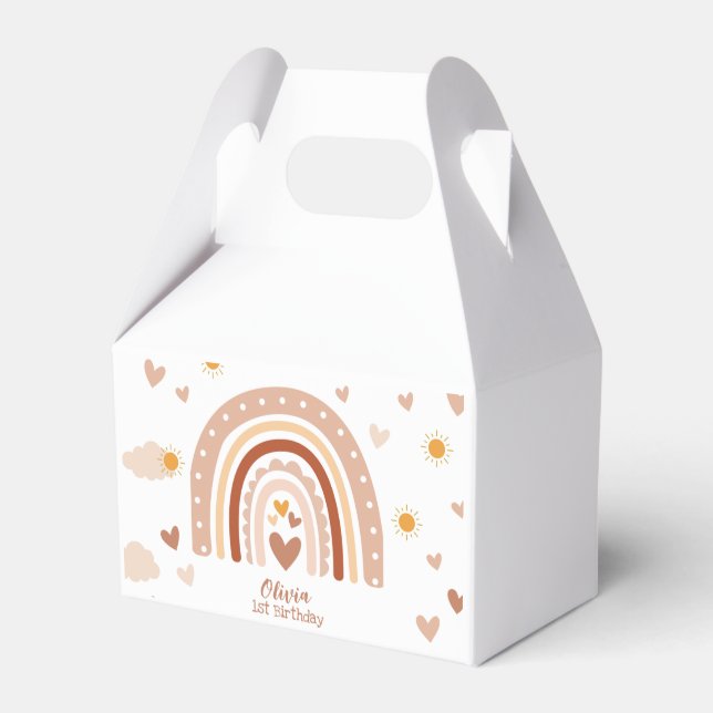 Geburtstagsgeschenk Mädchen - Boho Rainbow Geschenkschachtel (Vorderseite)