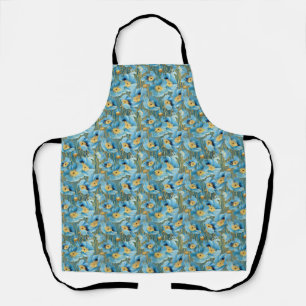 Geburtstagsgeschenk Nahtlos Blau und Gold floral Schürze
