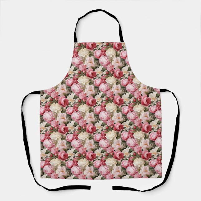Geburtstagsgeschenk | Nahtlose Blume Schürze (Vorderseite)
