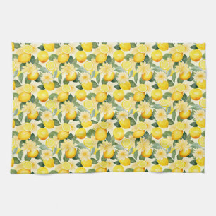 Geburtstagsgeschenk Nahtlose Lemon und Blume Geschirrtuch