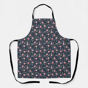 Geburtstagsgeschenk Nahtlose Rose mit grünen Blä Schürze