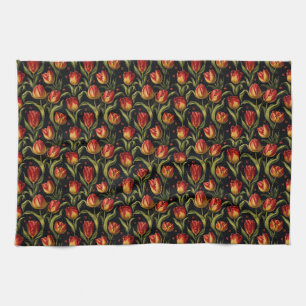 Geburtstagsgeschenk Nahtlose Tulpe in Rot Geschirrtuch