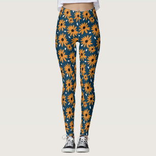 Geburtstagsgeschenk Orange Daisy Nahtlos Leggings