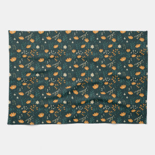 Geburtstagsgeschenk Orange Floral Geschirrtuch