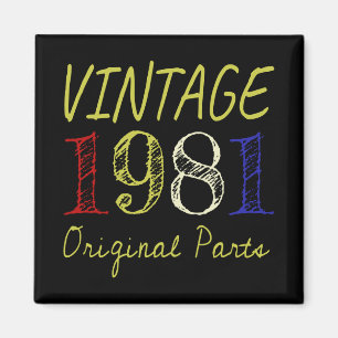 Geburtstagsgeschenk Retro Vintag 1981 Magnet