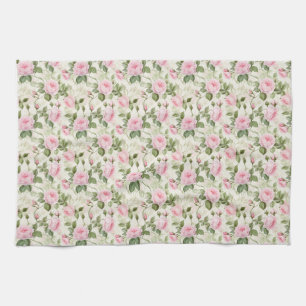 Geburtstagsgeschenk Rosa Rose Nahtlos Geschirrtuch