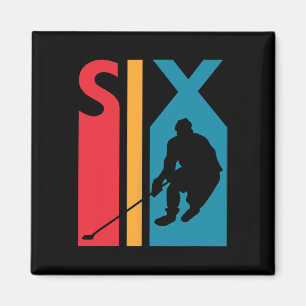 Geburtstagsgeschenk Sechs Vintager Hockey Geburtst Magnet
