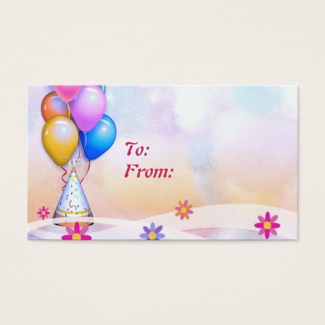 Geburtstagsgeschenk-Tag (Vorderseite)