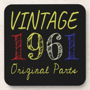 Geburtstagsgeschenk Vintag 1961 Originalteile Getränkeuntersetzer